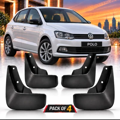 Polo Mud Flap Plastic Black | Car Mud guard Set Pack of 4