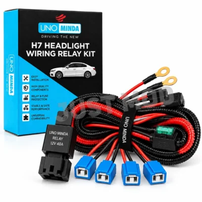 UNO Minda Headlight Relay H7 High/Low Beam 12V 40Amp Original 100% Copper Wiring Pack of 1