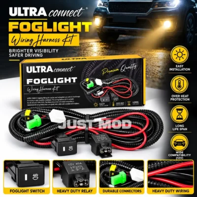 Original Ultra Connect H8 40A Relay for Fog Lamp with On/Off Switch |100% Copper Heavy Duty Wiring Relay Kit