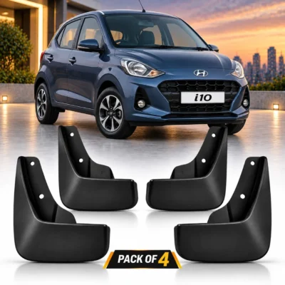 Grand i10 Mud Flap Plastic Black | Car Mud guard Set Pack of 4