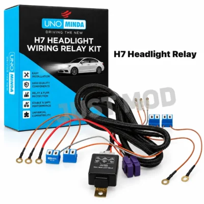 UNO Minda Headlight Relay H7 High/Low Beam 12V 40Amp Original 100% Copper Wiring Pack of 1