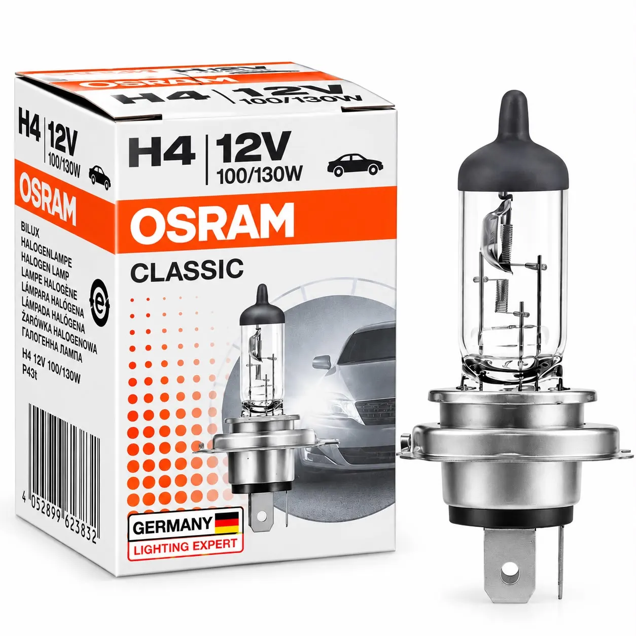 Osram H4 Halogen Headlight Bulb 100/130W