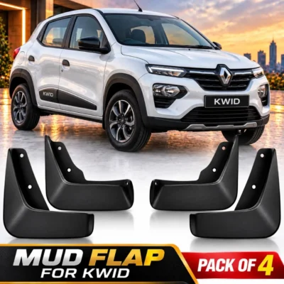 Kwid Mud Flap All Models Plastic Black | Car Mud guard Set Pack of 4