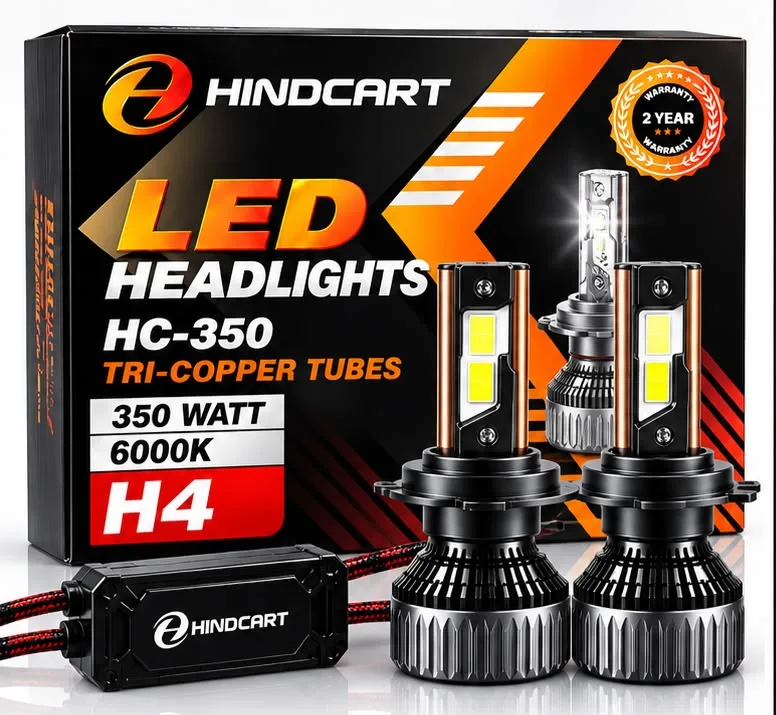 Hindcart 350W H4 LED Headlight Bulb High/Low Beam