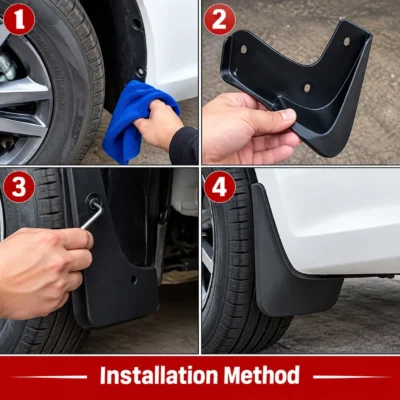 Fortuner Mud Flap All Models Plastic Black | Car Mud guard Set Pack of 4