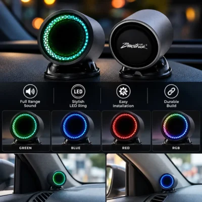 Bowstrick 2.5 Inch Tweeter Full Range Loudspeaker Car Audio 240W Peak Power LED Speaker BOS-MID-LED-2.5SP (1 Set ))