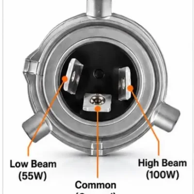 Osram H4 Halogen Headlight Bulb 100/130W 12V High Low Beam Universal for Car Bike Pack of 2