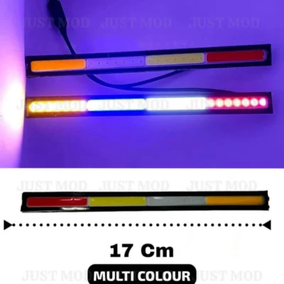 JUST MOD 17cm LED Light Multicolour Flasher Led Light Strip Waterproof Car 12V DRL Fancy Light Pack of 2