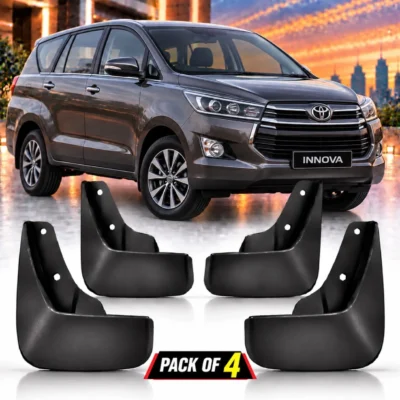 Innova | Innova Crysta Mud Flap All Models Plastic Black | Car Mud guard Set Pack of 4