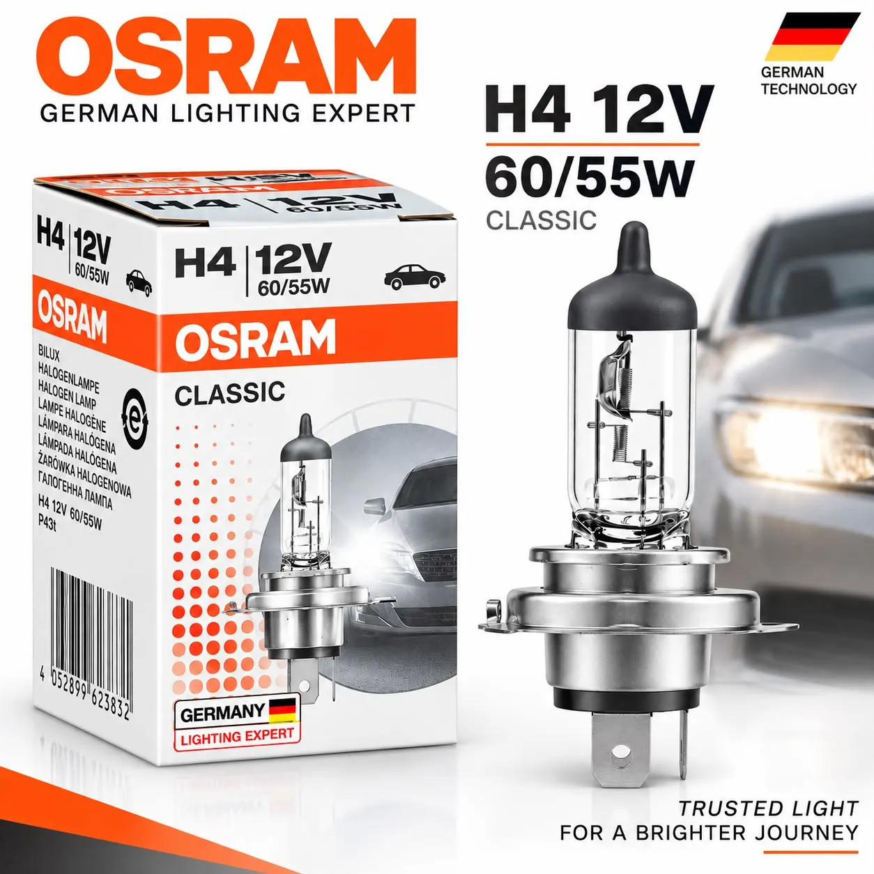 Osram H4 Halogen Headlight Bulb