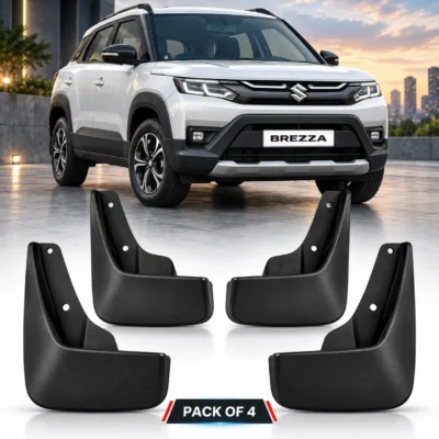 Maruti Suzuki Brezza Mud Flap Plastic Black | Car Mud guard Set Pack of 4