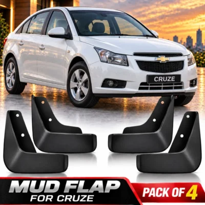 Cruze Mud Flap Plastic Black | Car Mud guard Set Pack of 4