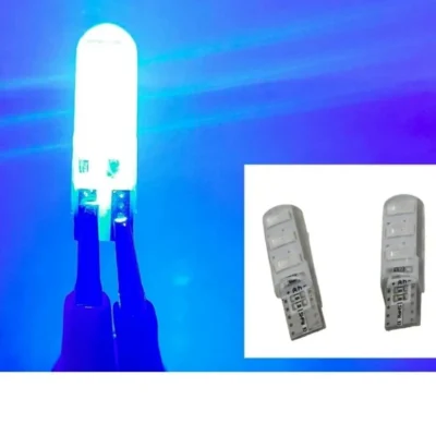 JUST MOD T10 Blue LED Parking Bulb 5W 12V | Waterproof Universal Car & Bike Light – Pack of 2