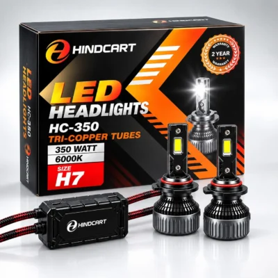 Hindcart 350W H7 LED Headlight Bulb – Ultra Bright 6000K 35000LM Lights | Pack of 2