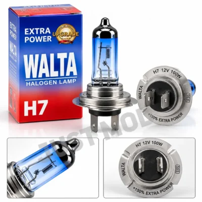 Walta H7 100w 3000k Headlight Bulb +150% Extra Power Yellow Bulb Pack of 2