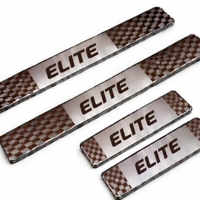 Elite Car Door Steel Welcome Sill Plate | Compatible with All Models | Glossy Chrome Finish Pack of 4