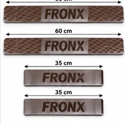 Fronx Car Door Steel Welcome Sill Plate | Compatible with All Models | Glossy Chrome Finish Pack of 4