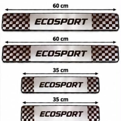 Ecosport Car Door Steel Welcome Sill Plate | Compatible with All Models | Glossy Chrome Finish Pack of 4