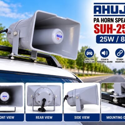 Ahuja SUH-25M 25W 8 Ohm PA Horn Siren Speaker – IP66 Weather Resistant Pack of 1