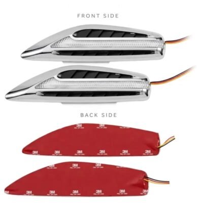 Universal Fit for Car Fender Vent Indicators Dual Color White / Yellow LED With Chrome | Premium Quality Pack of 2 Light (Left and Right)