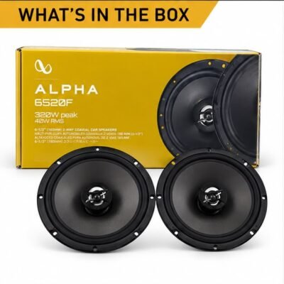 Infinity Alpha 6520F Coaxial Car Speakers 6.5 Inch 320W Peak Power, 40W RMS, 2-Way Wired Speakers – Black