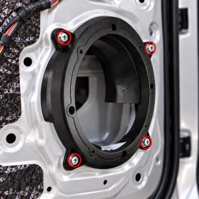 Car Speaker Rings With Rain Water Guard Flap Plastic Pack of 4