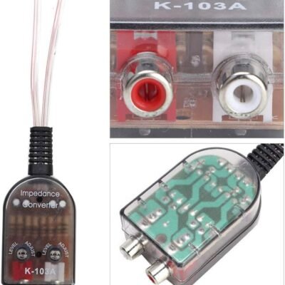 High to Low Car Audio Converter Amplifier Impedance with Dual Level Adjuster (Premium Quality) – Pack of 1