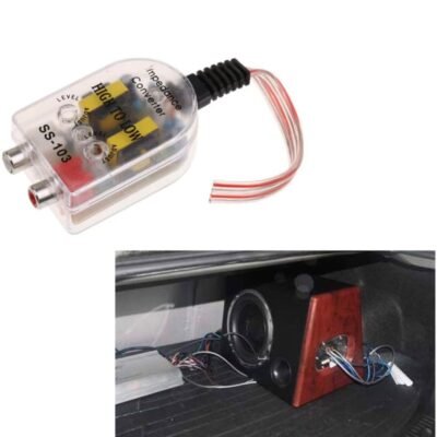 High to Low Car Audio Converter Amplifier Impedance with Dual Level Adjuster (Premium Quality) – Pack of 1