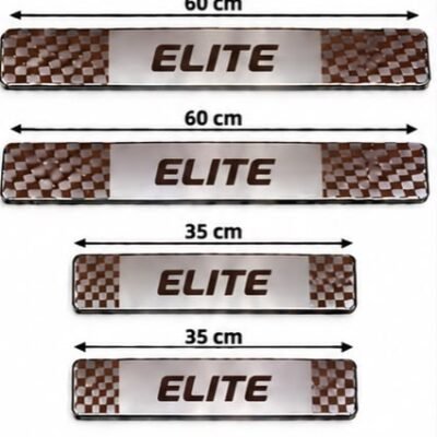 Elite Car Door Steel Welcome Sill Plate | Compatible with All Models | Glossy Chrome Finish Pack of 4