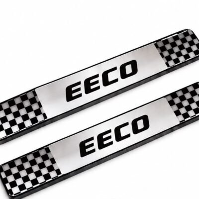 Ecco Car Door Steel Welcome Sill Plate | Compatible with All Models | Glossy Chrome Finish Pack of 2
