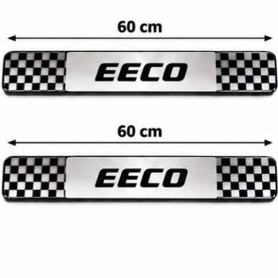 Ecco Car Door Steel Welcome Sill Plate | Compatible with All Models | Glossy Chrome Finish Pack of 2