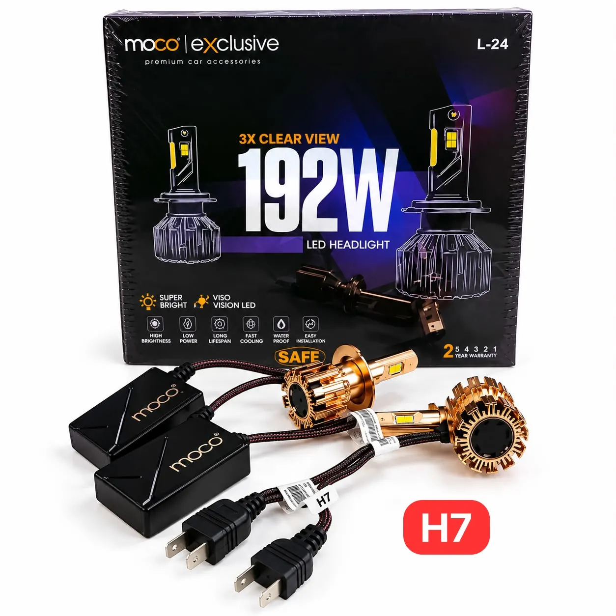 MOCO H7 192W LED Headlight Bulb